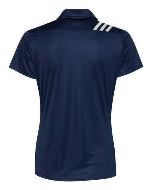 Adidas A325, Women's 3-stripes Shoulder Polo, Collegiate Navy/ White