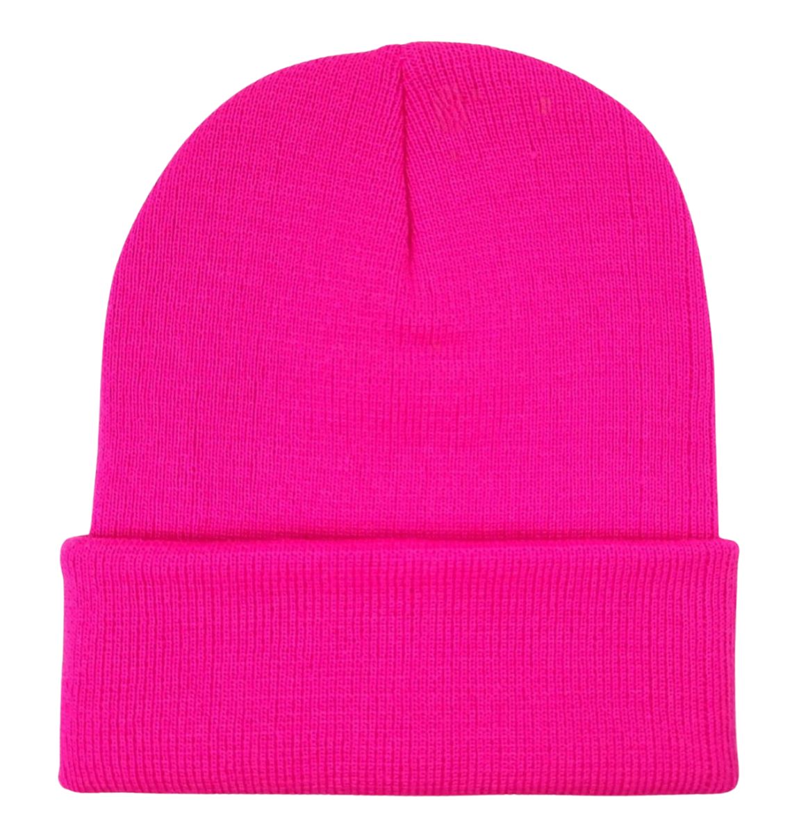 Plain Toque - Regular Size with Cuff Regular Neon Pink Dozen Special Fashion Knit