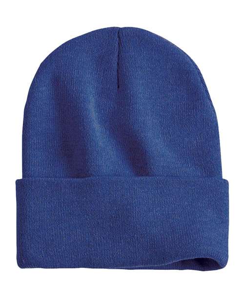 Sportsman SP12, 12" Solid Cuffed Beanie, Heather Dark Royal