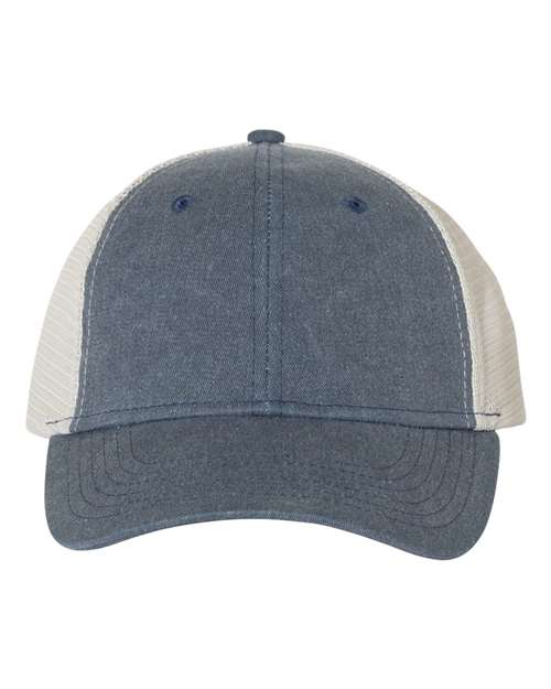 Pigment-Dyed Cap - - 8154 Navy Stone Adjustable 06695 Adjustable Adult Cotton Cotton - 100% Cotton - Over 50% Fitness and Wellness Garment & Pigment Dyed Go To Fashion Hats Headwear Mens & Unisex Mesh Mesh Back Mid Profiles No Visible Logos One Size Open Backs Pigment Dyed Pre-Curved Visor School & Team Six-Panel Snapback SP530 Sportsman Structured Truckers Unisex