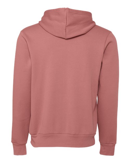 BELLA + CANVAS 3719, Unisex Sponge Fleece Hoodie Sweatshirt, Mauve