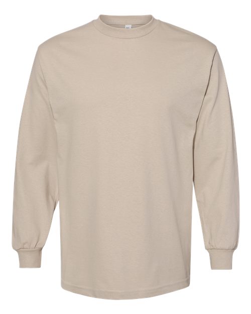 American Apparel 1304, Unisex Heavyweight Cotton Long Sleeve Tee, Sand