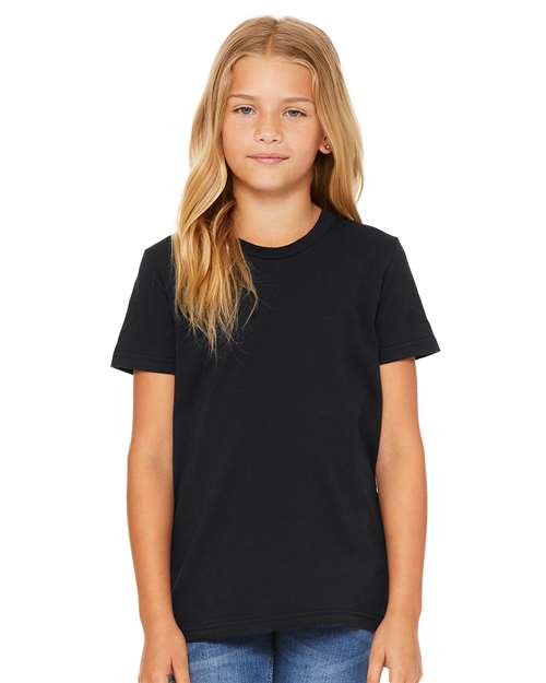BELLA + CANVAS 3001Y, Youth Jersey Tee, Vintage Black