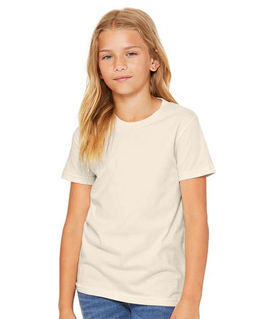 BELLA + CANVAS 3001Y, Youth Jersey Tee, Natural