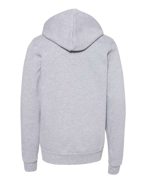 BELLA + CANVAS 3719Y, Youth Sponge Fleece Hoodie Sweatshirt, Athletic Heather