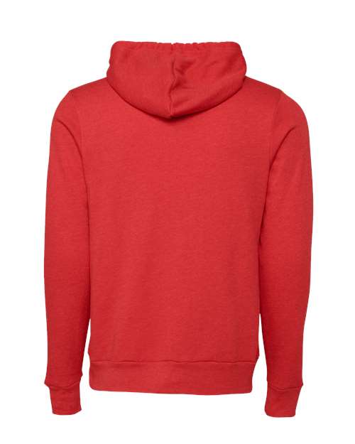 BELLA + CANVAS 3719, Unisex Sponge Fleece Hoodie Sweatshirt, Heather Red
