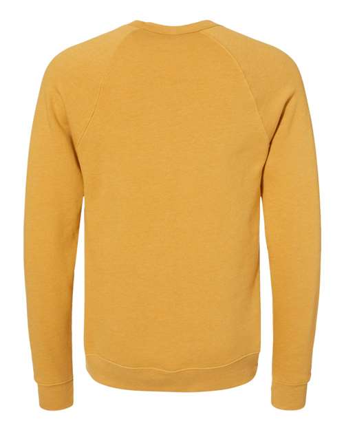 BELLA + CANVAS 3901, Unisex Sponge Fleece Raglan Crewneck Sweatshirt, Heather Mustard
