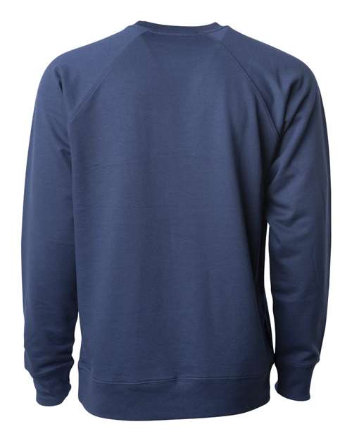 Independent Trading Co. SS1000C, Unisex Icon Lightweight Loopback Terry Crewneck Sweatshirt, Indigo