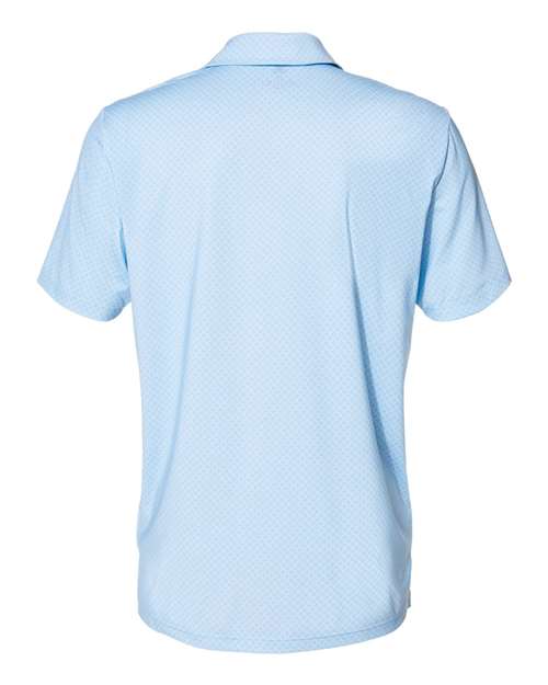 Adidas A498, Men's Ultimate365 Diamond Dot Print Polo, Glow Blue/ White/ Navy