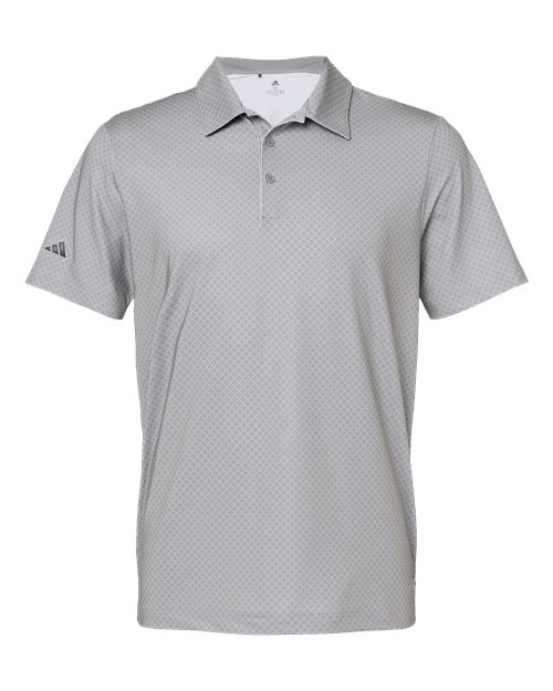 Adidas A498, Men's Ultimate365 Diamond Dot Print Polo, Grey Three/ White/ Navy