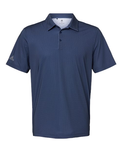 Adidas A498, Men's Ultimate365 Diamond Dot Print Polo, Navy Blue/ White/ Grey Three