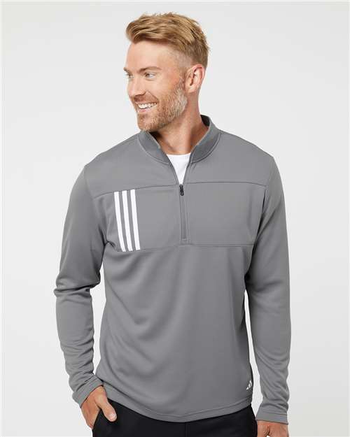 Men's 3-Stripe Double Knit Quarter-Zip Pullover -  - 9168 - Toronto Screen Printing- Color