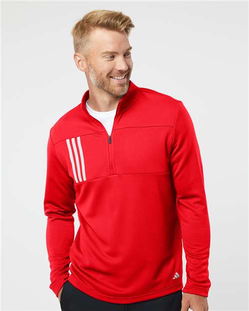 Men's 3-Stripe Double Knit Quarter-Zip Pullover -  - 9168 - Toronto Screen Printing- Color