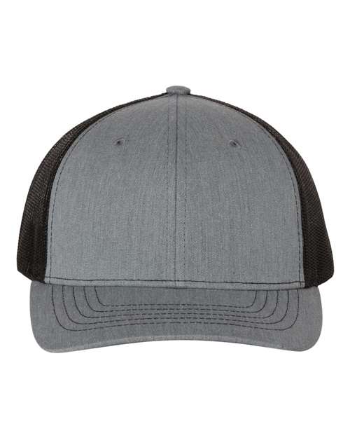 Richardson 112Y, Youth Trucker Snapback Cap, Heather Grey/ Black
