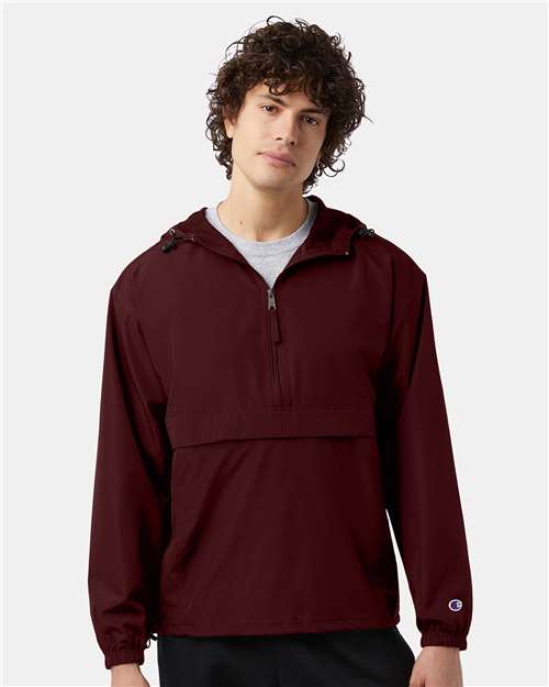 Champion CO200, Unisex Packable Anorak Jacket, Maroon