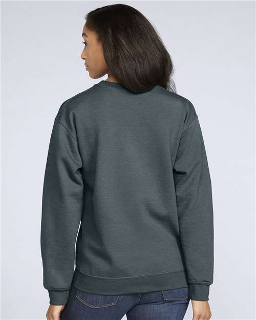 Gildan SF000 Unisex Softstyle® Midweight Crewneck Sweatshirt Cotton Cotton-Poly Blend Crewneck Fleece Midweight Moisture-Wicking Outerwear Polyester Regular Fit Spandex Sport / Athletic Super Heavyweight Sweatshirts & Fleece Tear-Away Label Tops Womens Womens Tops