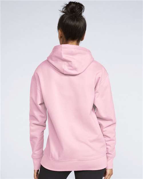 Gildan SF500 Unisex Softstyle® Midweight Hooded Sweatshirt Cotton Cotton-Poly Blend Fleece Hooded Insulated Jersey Midweight Moisture-Wicking Outerwear Pocket Polyester Regular Fit Spandex Sport / Athletic Super Heavyweight Sweatshirts & Fleece Tear-Away Label Tops Womens Womens Tops