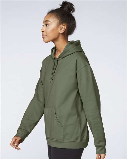 Gildan SF500 Unisex Softstyle® Midweight Hooded Sweatshirt Cotton Cotton-Poly Blend Fleece Hooded Insulated Jersey Midweight Moisture-Wicking Outerwear Pocket Polyester Regular Fit Spandex Sport / Athletic Super Heavyweight Sweatshirts & Fleece Tear-Away Label Tops Womens Womens Tops