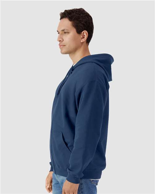 Gildan SF600, Unisex Softstyle Midweight Full-zip Hooded Sweatshirt, Navy