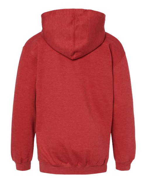 M&O 3322, Youth Fleece Pullover Hoodie, Heather Red