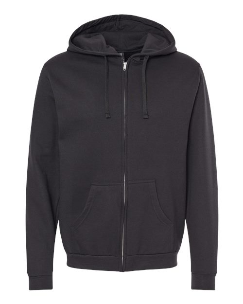 M&O 3331, Unisex Zipper Fleece Hoodie, Black