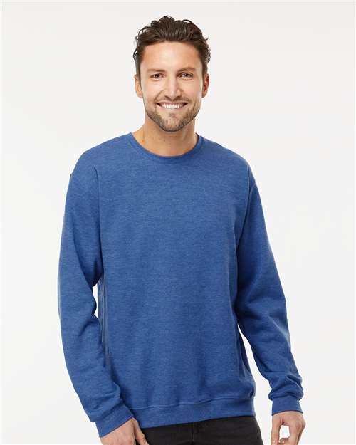 M&O 3340, Unisex Crewneck Fleece, Heather Royal