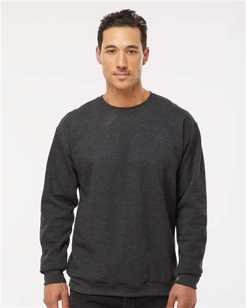 M&O 3340, Unisex Crewneck Fleece, Jet Black Heather