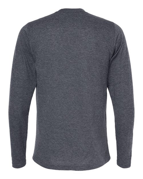M&O 3520, Poly-blend Long Sleeve T-shirt, Heather Navy