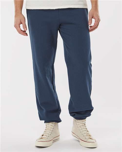 Pocketed Sweatpants with Elastic Cuffs - - 9413 Navy 00839 14 oz and over Adult Blends Bottoms Classic & Joggers Cotton - Over 50% Cuffed / Cuffs Drawstring Fleece Heavy (Over 6 oz) KF9012 King Fashion Loungewear Mens & Unisex No Visible Logos Pockets Polyester Side Seams Sweatpants
