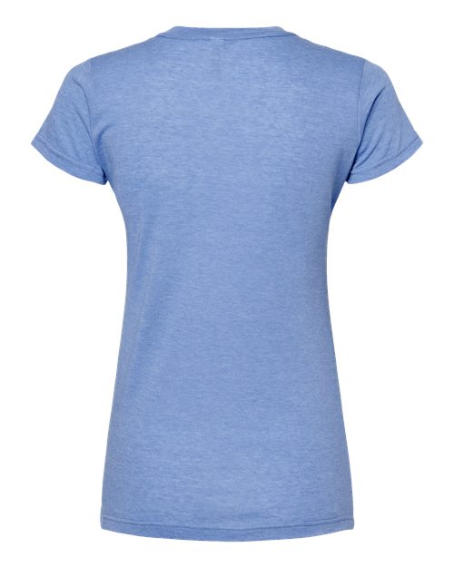 M&O 3540, Women's Deluxe Blend T-shirt, Heather Blue