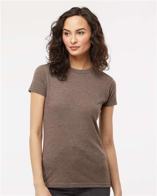 Women's Deluxe Blend T-Shirt - - 9416 Heather Brown S 00642 3540 6-6.9 oz Adult Blends Cotton Cotton - Ringspun Crewneck Festival Season M&O No Visible Logos Polyester - Over 50% Regular (5-6 oz) S&S Exclusive Brands Short Sleeves Side Seams T-Shirts T-Shirts - Premium The Edit Styles we're loving CA Tops Womens