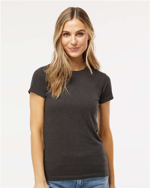Women's Deluxe Blend T-Shirt - - 9416 Heather Graphite 00642 3540 6-6.9 oz Adult Blends Cotton Cotton - Ringspun Crewneck Festival Season M&O No Visible Logos Polyester - Over 50% Regular (5-6 oz) S&S Exclusive Brands Short Sleeves Side Seams T-Shirts T-Shirts - Premium The Edit Styles we're loving CA Tops Womens