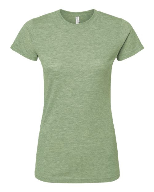 M&O 3540, Women's Deluxe Blend T-shirt, Heather Green