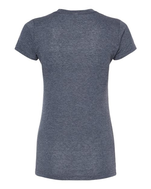 M&O 3540, Women's Deluxe Blend T-shirt, Heather Navy
