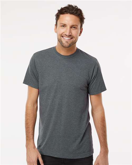 Deluxe Blend T-Shirt - - 9421 Heather Charcoal 00842 3541 6-6.9 oz Adult Cotton Cotton - Ringspun Crewneck Fall Style Guide 2024 CA Festival Season M&O Mens & Unisex No Visible Logos Polyester - Over 50% Regular (5-6 oz) S&S Exclusive Brands Short Sleeves Side Seams T-Shirts T-Shirts - Premium Tops