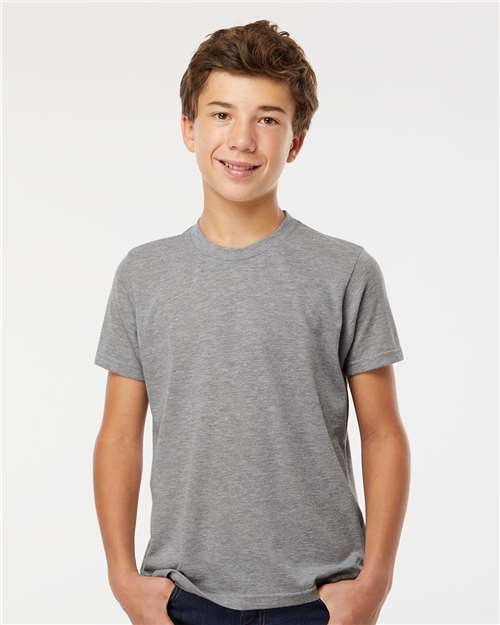 Youth Deluxe Blend T-Shirt - - 9425 Heather Grey 00942 3544 6-6.9 oz Back to School 2025 CA Blends Cotton - Ringspun Crewneck Fall Style Guide 2024 CA M&O No Visible Logos Polyester - Over 50% Regular (5-6 oz) Short Sleeves Side Seams T-Shirts T-Shirts - Premium The Edit Styles we're loving CA Tops Youth Youth Summer Styles