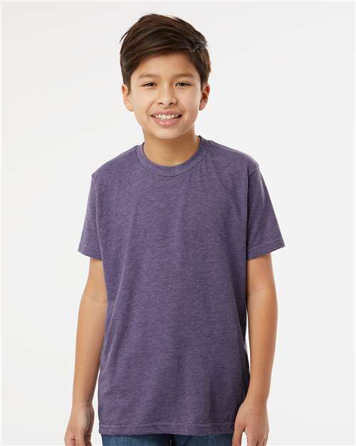 Youth Deluxe Blend T-Shirt - - 9425 Heather Purple 00942 3544 6-6.9 oz Back to School 2025 CA Blends Cotton - Ringspun Crewneck Fall Style Guide 2024 CA M&O No Visible Logos Polyester - Over 50% Regular (5-6 oz) Short Sleeves Side Seams T-Shirts T-Shirts - Premium The Edit Styles we're loving CA Tops Youth Youth Summer Styles