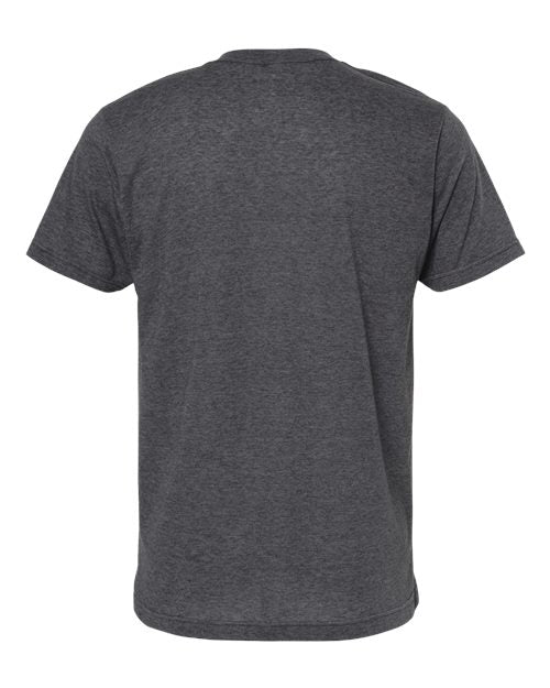 M&O 3543, Deluxe Blend V-neck T-shirt, Heather Charcoal