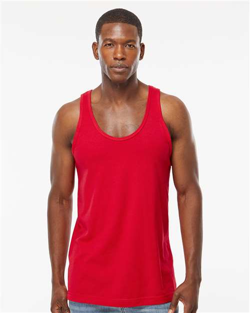 Tank Top - - 9432 Fine Red 01342 4505 7-7.9 oz Adult Cotton - 100% Cotton - Ringspun Heavy (Over 6 oz) Jersey Knit M&O Mens & Unisex No Visible Logos Outdoor Workwear Sleeveless T-Shirts T-Shirts - Premium Tank Tops The Edit - Summer Staples CA Tops Tubular Y2K Fashion Trends