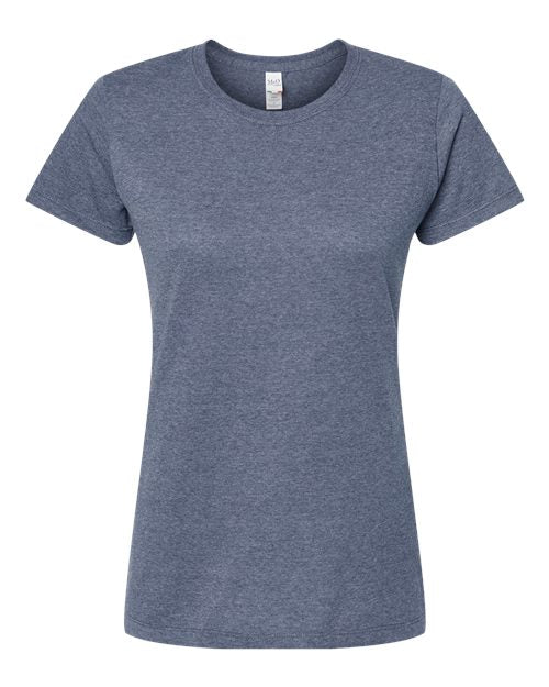 M&O 4810, Women's Gold Soft Touch T-shirt, Heather Navy