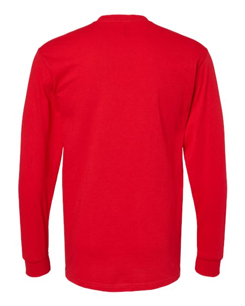 M&O 4820, Unisex Gold Soft Touch Long Sleeve T-shirt, Deep Red