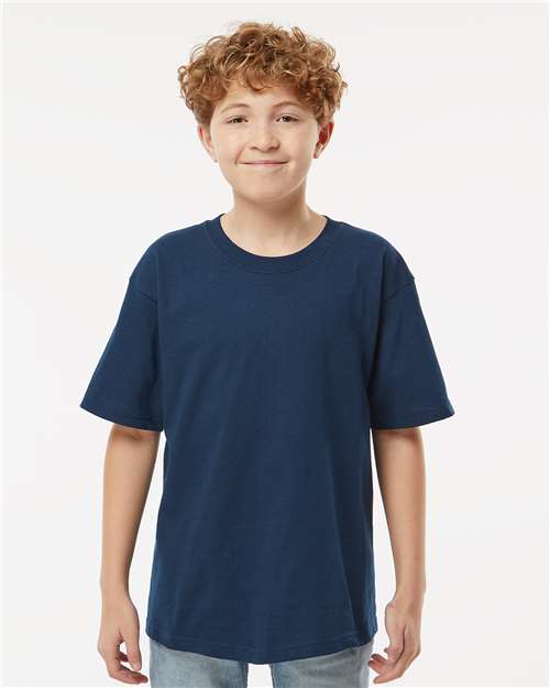M&O 4850, Youth Gold Soft Touch T-shirt, Deep Navy