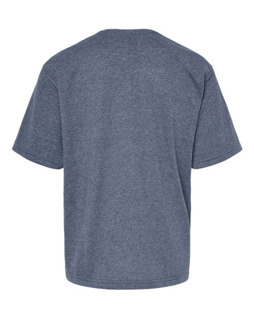 M&O 4850, Youth Gold Soft Touch T-shirt, Heather Navy
