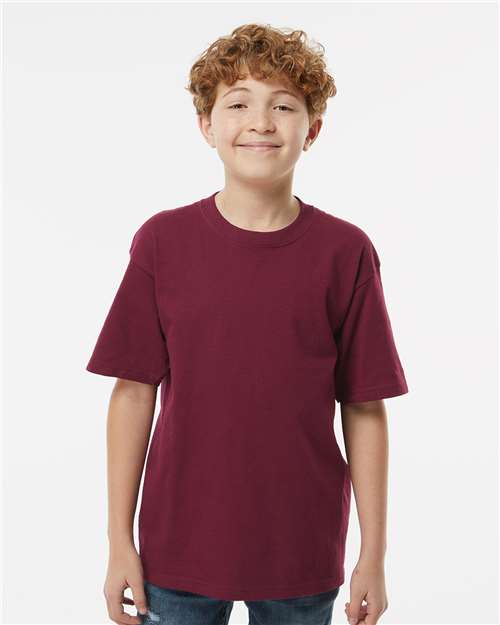 M&O 4850, Youth Gold Soft Touch T-shirt, Maroon