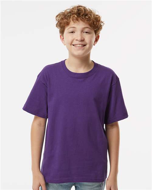 M&O 4850, Youth Gold Soft Touch T-shirt, Purple