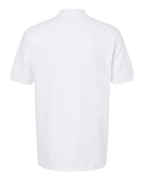 M&O 7002, Ring-spun Piqué Polo, White