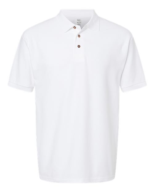 M&O 7002, Ring-spun Piqué Polo, White