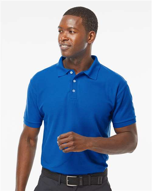 Soft Touch Polo - - 9539 Bright Royal 03142 11-11.9 oz 7006 Adult Blends Cotton Cotton/Poly (50/50) M&O Mens & Unisex No Visible Logos Office Apparel and Workwear Pique Plackets Polos Polos & Knits S&S Exclusive Brands Short Sleeves Sport Shirts Tops Tubular