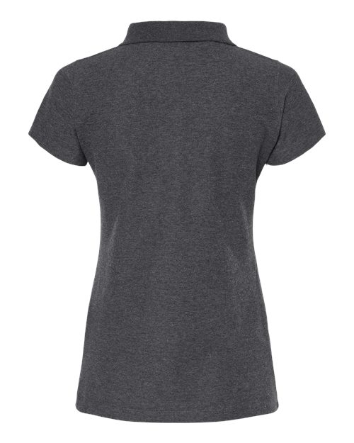 M&O 7007, Women's Soft Touch Polo, Dark Heather