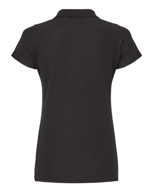 M&O 7007, Women's Soft Touch Polo, Fine Black